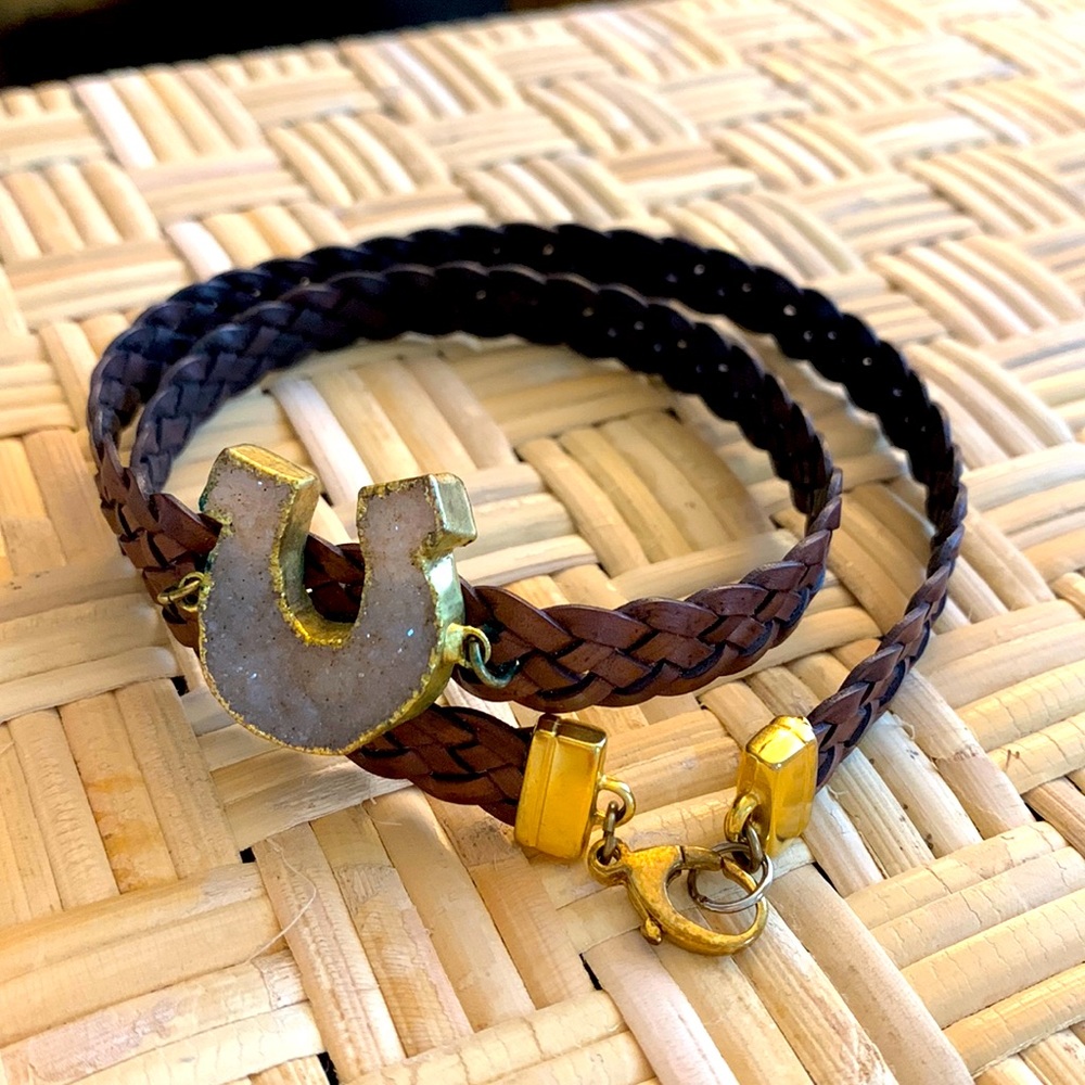 Shimmery Stalagmite Horseshoe Wrap Bracelet